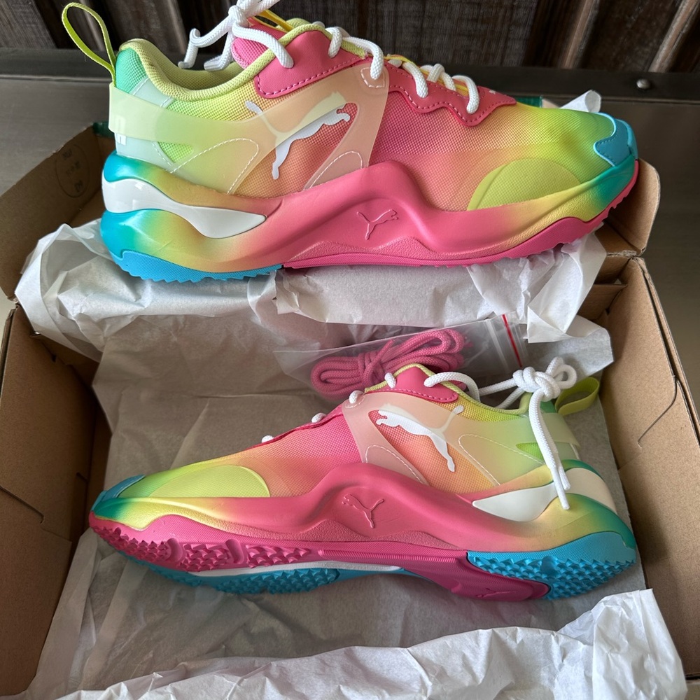 Puma Rise Tie Dye Sneakers. Brand new in box. Retailing online for $100.